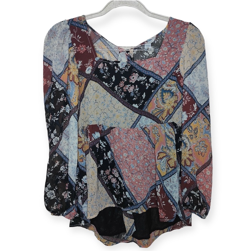 American Eagle Boho Patchwork Graphic Print Long … - image 2